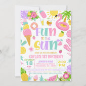 Summer Fun in the Sun Birthday Party Invitation 招待状 (正面)