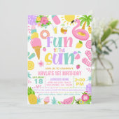 Summer Fun in the Sun Birthday Party Invitation 招待状 (スタンド正面)