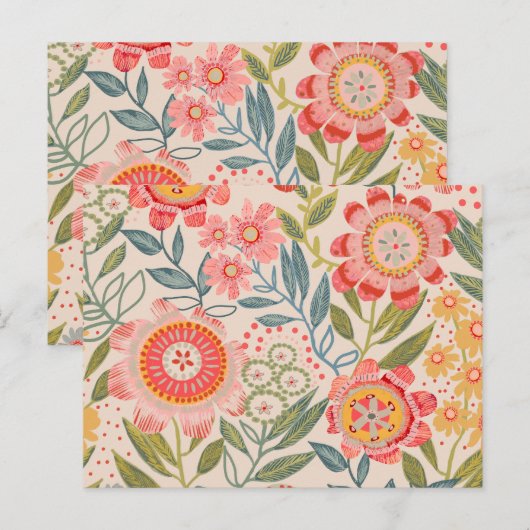 Summer Garden Bold Blooms  ポストカード (正面/裏面)