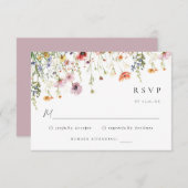 Summer Garden Floral Wedding RSVP Card (正面/裏面)