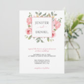 Summer Garden Watercolor Floral Wedding 招待状 (スタンド正面)