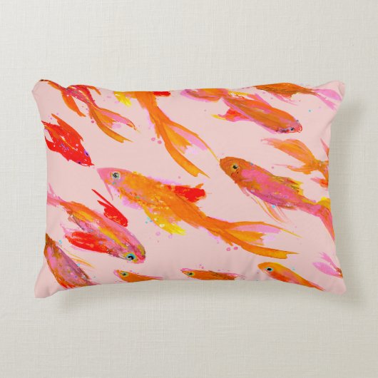 Summer Goldfish Accent Pillow アクセントクッション (正面)
