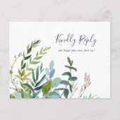 Summer Greeneryメニュー選択RSVPポストカード インビテーションポストカード (正面)