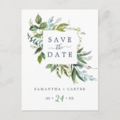 Summer Greenery日付はがきを保存 インビテーションポストカード (正面)