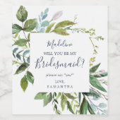 Summer Greenery Bridesmaidの提案 ワインラベル (シングルラベル)