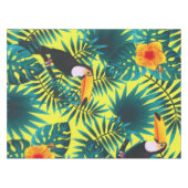 Summer Greenery Tropical Toucan Jungle Foliage  テーブルクロス (正面(横))