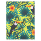 Summer Greenery Tropical Toucan Jungle Foliage  テーブルクロス (正面)