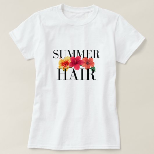 Summer Hair Hawaiian Flower Graphic Tee Tシャツ (デザイン正面)