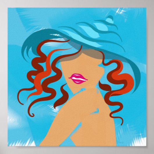 Summer Hat | Pink Lipstick ポスター (正面)