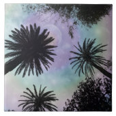 Summer Holographic Gradient Palm Trees Design タイル (正面)