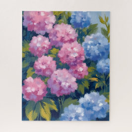 Summer Hydrangeas | Pink & Blue Coastal Flowers ジグソーパズル