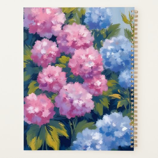 Summer Hydrangeas | Pink & Blue Coastal Flowers プランナー手帳 (裏面)
