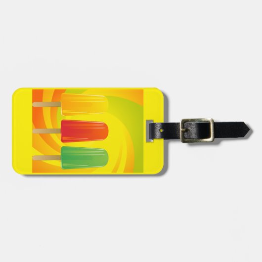 Summer Ice Pops Trio Bright Popsicles ラゲッジタグ (正面横)