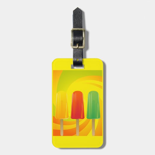 Summer Ice Pops Trio Bright Popsicles ラゲッジタグ (正面縦)