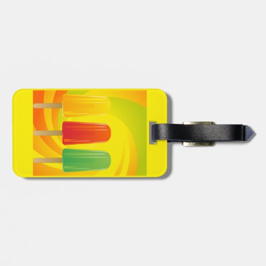 Summer Ice Pops Trio Bright Popsicles ラゲッジタグ (裏面横)
