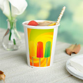 Summer Ice Pops Trio Bright Popsicles 紙コップ