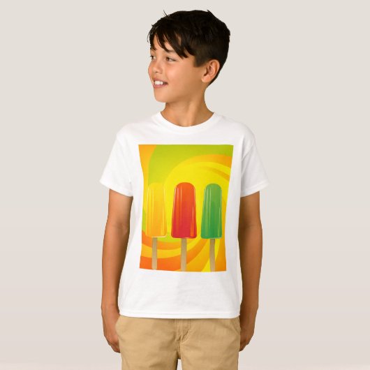 Summer Ice Pops Trio Bright Popsicles Tシャツ (正面フル)