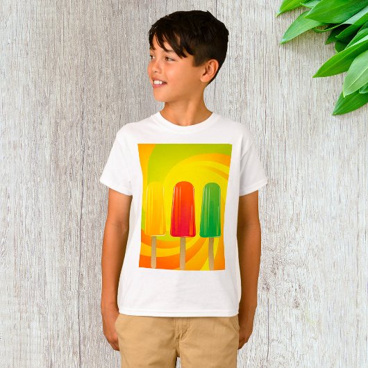 Summer Ice Pops Trio Bright Popsicles Tシャツ