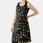 Summer icons seamless vintage pattern black. Repea エプロン (インサイチュ)
