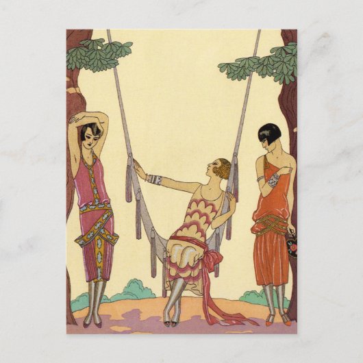 Summer in Franceアールデコはがき ポストカード (正面)