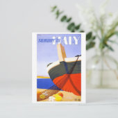 「Summer in Italy」ヴィンテージ旅行ポスター ポストカード (スタンド正面)