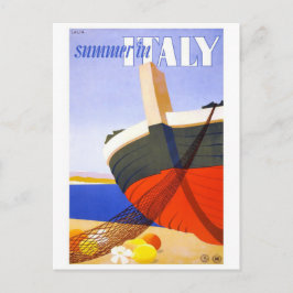 「Summer in Italy」ヴィンテージ旅行ポスター ポストカード