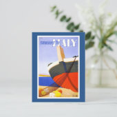 「Summer in Italy」ヴィンテージ旅行ポスター ポストカード (スタンド正面)