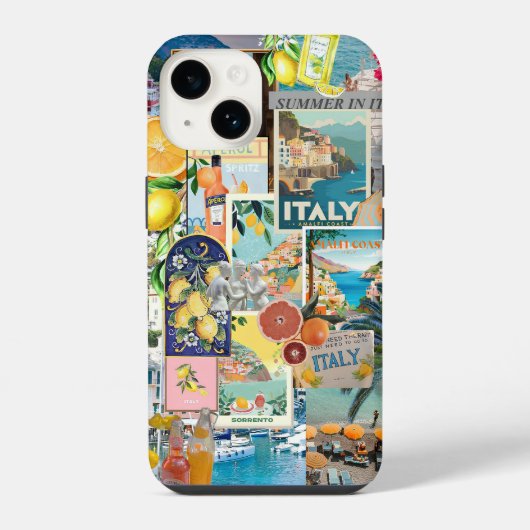 Summer In ITALY, Fruity European Summer Collage iPhoneケース (裏面)