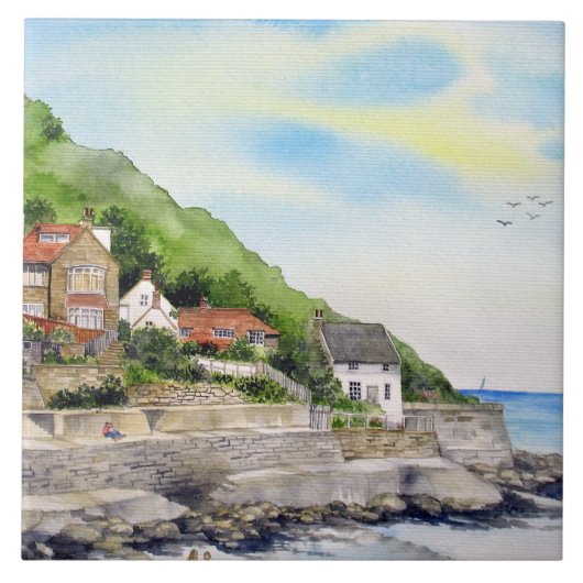 Summer in Runswick Bay England Farida Greenfield タイル (正面)