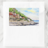 Summer in Runswick Bay England Farida Greenfield 長方形シール (バッグ)