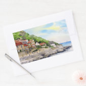 Summer in Runswick Bay England Farida Greenfield 長方形シール (封筒)