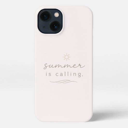 Summer Is Calling Minimal Aesthetic iPhone Case iPhoneケース (裏面)
