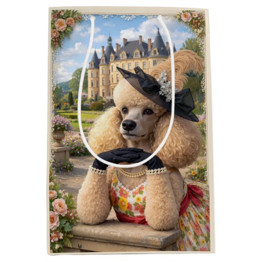  Summer Is In The Air, Poodle  ミディアムペーパーバッグ (正面)