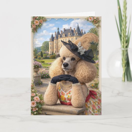  Summer Is In The Air, Poodle Blank Card カード (正面)