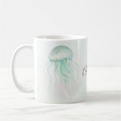 Summer Jellyfish Watercolor Ocean Design コーヒーマグカップ (左)