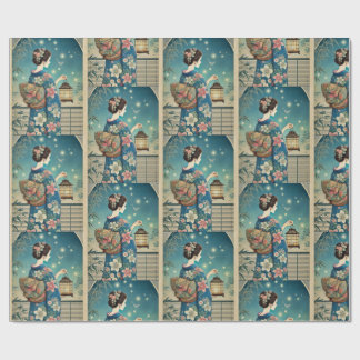 summer kimono&fireflies ラッピングペーパー