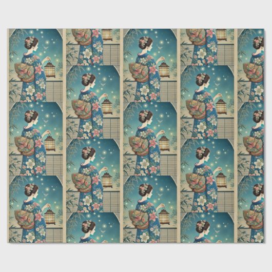 summer kimono&fireflies ラッピングペーパー (フラット)