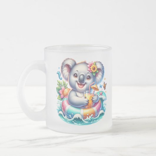 Summer Koala Sublimation Clipart-97702 フロストグラスマグカップ (左)