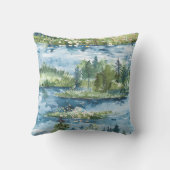 Summer Lake Boat Flowers Serenity クッション (裏面)