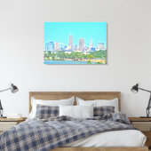 Summer Lake Skyline Cleveland, OH Canvas Print キャンバスプリント (インサイチュ (寝室))