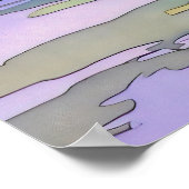 Summer Landscape Watercolor  ポスター (角)