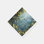 Summer Lemon Blossom Baby Shower スタンダードカクテルナプキン (角)