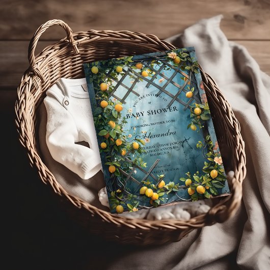 Summer Lemon Blossom Baby Shower 招待状