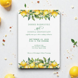 Summer Lemon Citrus Fruit Wedding Invitation  招待状
