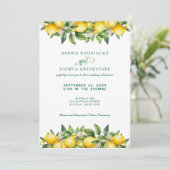 Summer Lemon Citrus Fruit Wedding Invitation  招待状 (スタンド正面)