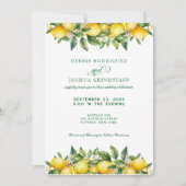 Summer Lemon Citrus Fruit Wedding Invitation  招待状 (正面)