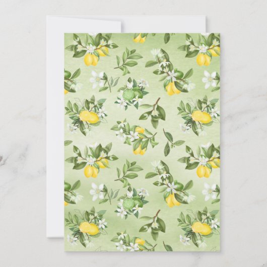 Summer Lemon & Lime Bridal Shower Invitation 招待状 (裏面)