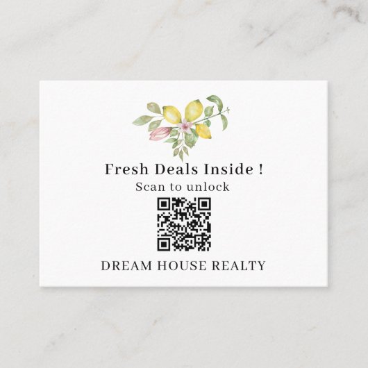 Summer Lemon Real Estate QR Code 名刺 (正面)