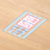 Summer Life's a Beach Blue Stripes Birthday Party  アクリル招待状 (レイダウン)