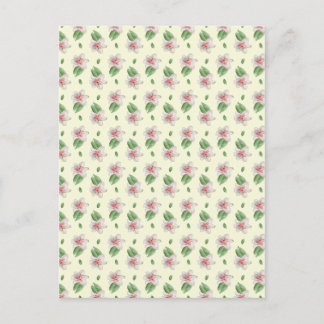 Summer Lily Floral Seamless Pattern インビテーションポストカード